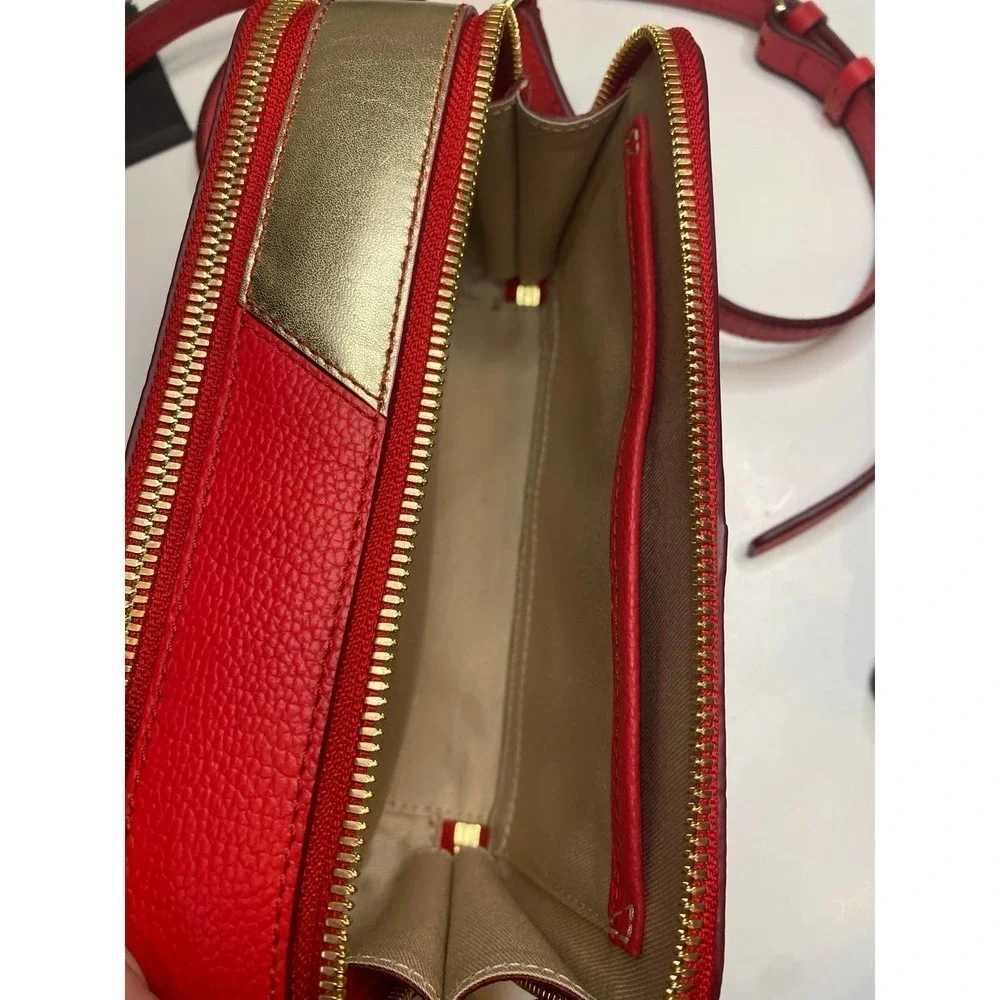 MCM Gold Red Double Zip Crossbody - Picture 5 of 11
